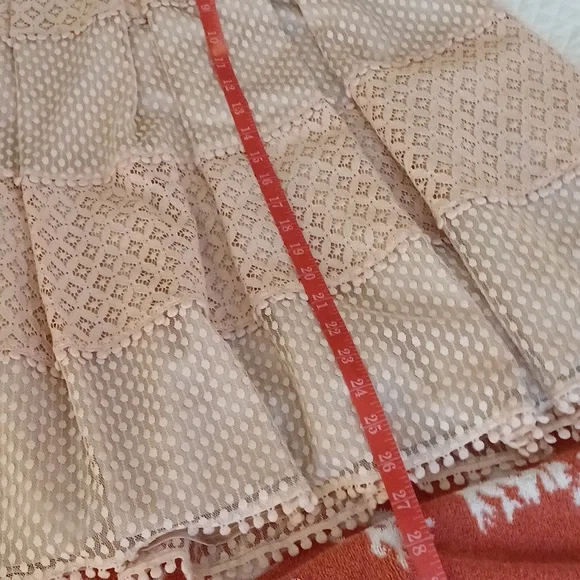 🔥🔥Eliza J blush Easter teared pleated lace skirt pockets 2 - Picture 12 of 16